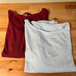 J Crew Mercantile Red and Gray Long Sleeve Tops. Women’s Size Medium